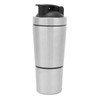 Protein Shaker Bottle with Scale Portable Stainless Steel Double Section