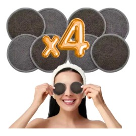 4 Toallas Desmaquillantes Facial Reutilizable Ecológicas                                                                                              