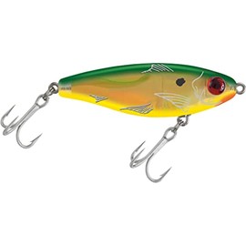 Mirrolure 27MR-50 Mirrodine XL Susp Twitchbait Bay Green/YEL/Gld 3 1/8in 9/16oz