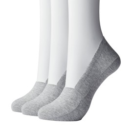 GUNZE BODYWILD Men's 3D Body Wild Foot Cover, 3D Sewing, Shallow Shoes, Set of 3 Pairs of Same Color, New Model Grey, 25.0-27.0 cm