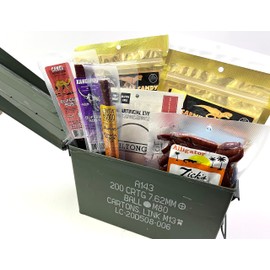 Jerky Dynasty Exotic & Gourmet Jerky Survivor's Kit in a Ammo Can - Premium Whole Pieces & Sticks for Camping, Hiking, Fishing, Hunting, and Apocalypse Prepping - Long Shelf Life