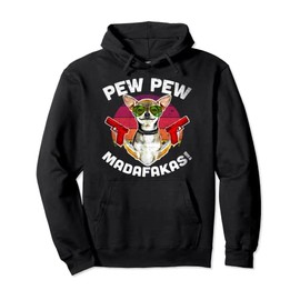 Chihuahua Pew Pew Madafakas - Vintage Sunglasses Pew Pullover Hoodie