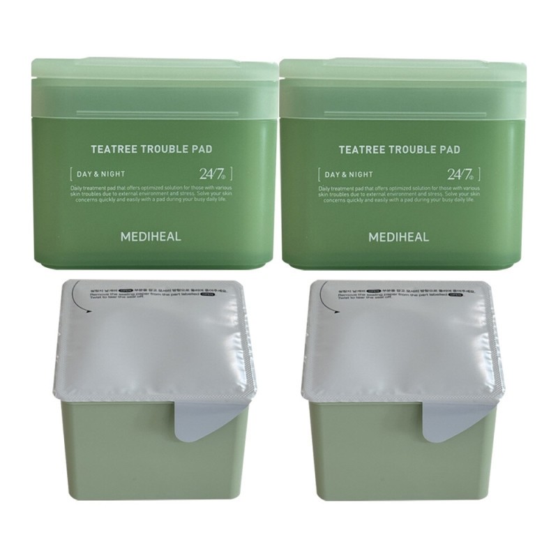 Mediheal Tea Tree Trouble Pads 100 Sheets + 2 x