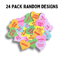 Conversation Hearts Freshie Cardstock Cut Outs 25 pk for 4.25 x 3.75” Silicone Valentine’s Mold Vday Candy Sweets Rounds Die Cut Quotes Mixed Colors