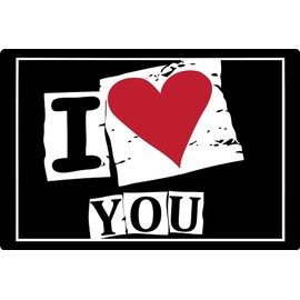 Tin Sign 20 x 30 cm Curved I Love You I Love You Decorative Gift Sign