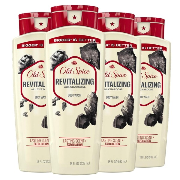 Old Spice Men's Body Wash Deep Revitalizing with Charcoal, 18
