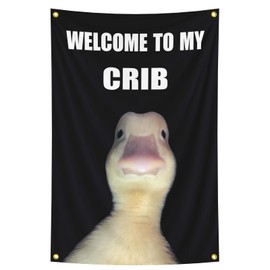 Welcome to My Crib Flag 2x3 Feet(60x90cm) Funny Flagfor Room Durable Man Cave Wall Flag with Brass Grommets for College Dorm Room Decor,Outdoor,Parties.