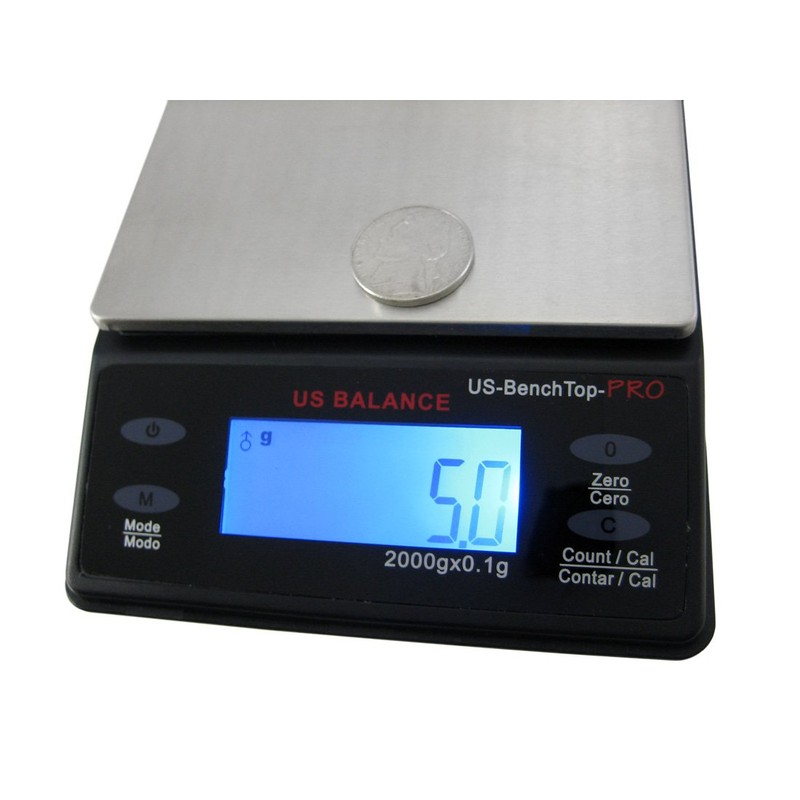 US BALANCE Backlit LCD Display Table Scale, 2000 x 0.1gm,