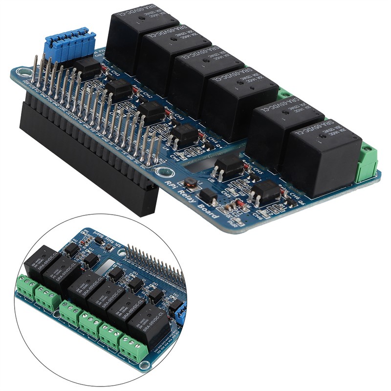 6 Channel RPi Relay Module Expansion Board for Raspberry Pi