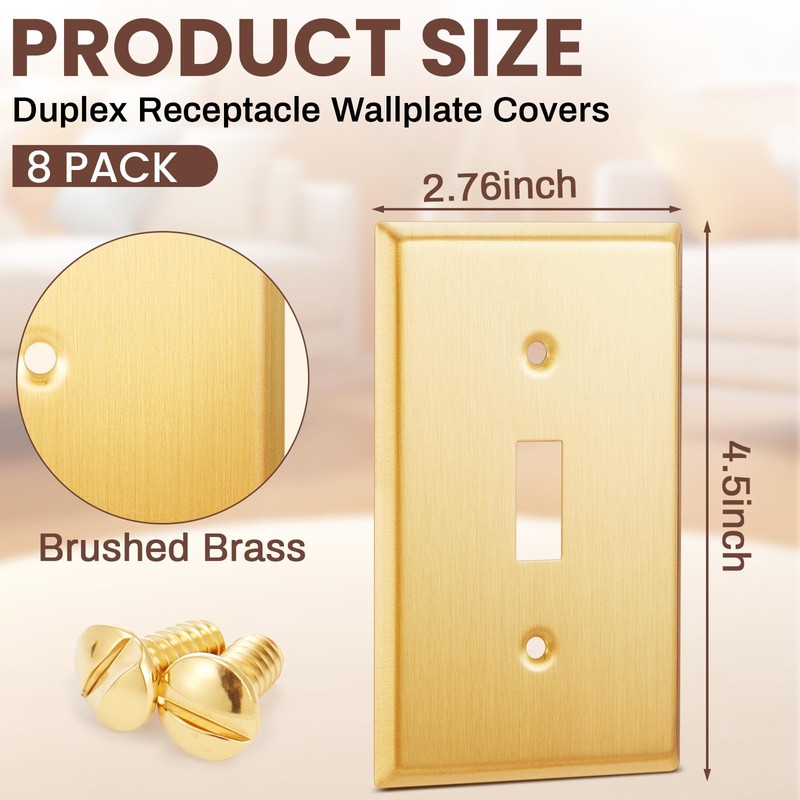 Zonon 8 Pack Gold Outlet Covers 4.50" x 2.76" Toggle
