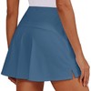 PINSPARK Tennis Skorts for Women with Zipper Pockets High Waisted