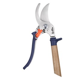 Opinel Hand Pruning Shears with non-slip beech wood handle perfect for bypass trimmers, garden, hedge, lawn clippers or hand scissors with stainless steel blade (Green)