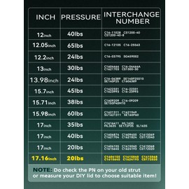 HelloAuto 17 inch 20lb/89 N Gas Shock,C1615645 Strut Lift Support for Leer are Camper Shell Window,Truck Topper Cap Canopy Door,Tool Box Lid,Set of 2
