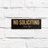 All Quality No Soliciting (Cursive) Sign (Black-Gold) - Large
