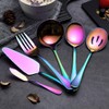 Homquen 30-Piece Cutlery Set, 6-Piece Serving Set - Black/Gold/Copper/Rainbow