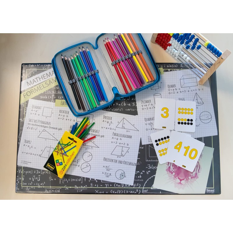 Idena, lightblue, Triple pencil case horse