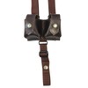 Barsony Brown Leather Vertical Shoulder Holster w/Speed-loader Pouch for 6"