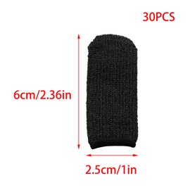 YUYUDEHM 30 PCS Finger Cots Cut Resistant Finger Guards Protectors Thumb Protector for Garden, Kitchen, Sculpture (Black)