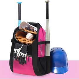 DAREKUKU Youth Baseball Backpack, Softball Bags for Boys and Adults Tee-Ball Bag for Kids, Holds 4 Bats, Helmet