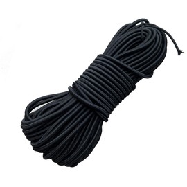 1/4" 15ft Elastic Bungee Shock Cord,TuNan Heavy Duty Kayak Stretch String Elastic Thick Rope Outdoor DIY Crafts Tie Downs - Black