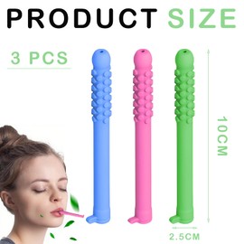 3 PCS Chewable Breathers Stick with Essential Oil,Flexible Chewable Essential Oil Breath Stick for Fresh,Portable Aromatherapy Chewable Aid for Relaxation & Focus Unisex