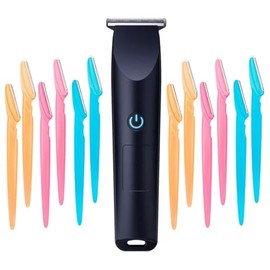 Recortadora de bikini para mujer, afeitadora de pelo púbico, afeitadora de cuerpo para mujer, 12 maquinillas de afeitar para cejas
