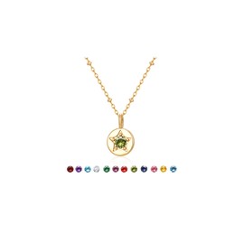 KSF Dainty 14K Gold Plated Necklace for Women Non Tarnis Birthstone Cubic Zirconia Star Necklace Birthday Pendant Jewelry Gifts for Women Mom Wife Her