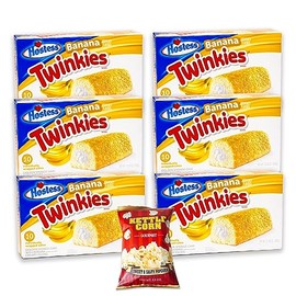 Banana Twinkies (60 units) - Delicious Cream Filled - Variety Pack - Sweet and Salty Kettle Popcorn (5.5oz) - 7 Items