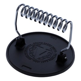 Victoria Round Cast Iron Meat Press with a Wire Handle, Preseasoned with Flaxseed Oil, Made in Colombia