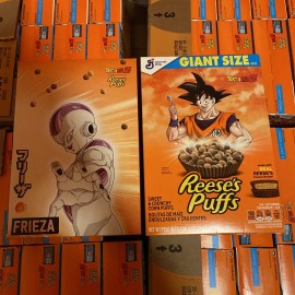 General Mills 2 Pack Dragon Ball Z Reese’s Puffs Cereal GIANT SIZE Goku Frieza  Akira Toriyama