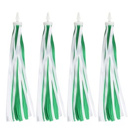 PATIKIL Bike Streamers, 2 Pair Colorful Scooter Handlebar Tassels Grips Ribbon Accessories Decorations for Bicycle Tricycle Handles, Green White