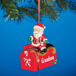 Collections Etc Festive Mailbox Trinket Christmas Tree Ornaments | Hide A Cash Gift Inside | 4, Santa, Snowman, Gingerbread, Cardinal | for Grandson, Son, Granddaughter, Daughter | Resin