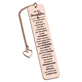 Daughter Gifts from Mom Dad Inspirational Bookmark for Teen Girls Daughter Birthday Gift Valentines Gift for Daughter Daughter in Law Stepdaughter