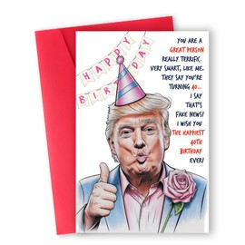 gerdiny Trump 40th Birthday Card Gifts for Women Men,Happy 40th Birthday Gifts for Him Her, 40 Year Old Birthday Decorations for Dad Mom.