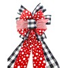 Black and Red Polka Dot Wreath Bow, Large Red Gift