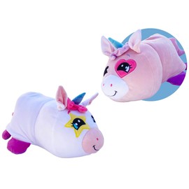 FlipaZoo: Mushmillow - Lovey Unicorn to Aster Unicorn - 2-in-1 Plush, w/Bonus Baby