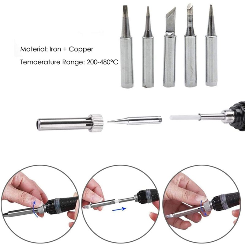 Soldering Iron Soldering Iron Tips, 10Pcs Soldering Tips Kit, 900M