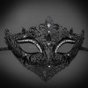 Couple's Masquerade Masks | Luxury Masquerade Masks Black/Black