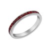 Tuscany Silver Women's Sterling Silver 2 mm Red Crystal Eternity