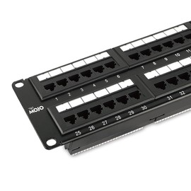 Tecmojo 48 Port Patch Panel,Cat 6 Patch Panel,2U Patch Panel,Network Patch Panel for Network Switch,Unshielded Patch Panel for 19 inch Rack Mount equipments,10G Support,UL Listed