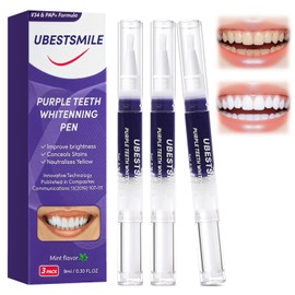 Pack of 3 Teeth Whitening Pen, Purple Teeth Whitening Essence Pen, Teeth Whitening Stains Removal, Quick Whitening Teeth Applications, Gentle Teeth Whitening at Home
