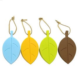 Colorful Silicone Leaves Door Stopper,Cute Leaf Flexible Silicone Window Finger Protector/Door Stops Set with Lanyard for Home Kitchen Garden Office,Keep Your Kids Safe from Slamming Door