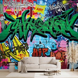 WXHFM - Graffiti Wallpaper Abstract Wall Mural - 137"x96" (Not Peel and Stick)