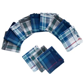 BonjourMrsMr Men's Handkerchies Soft Cotton Hanky Pocket Square Size 17inch