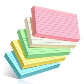YIZUUN 250 Count Colored Index Cards 3 x 5, Heavy Note Cards, Flash Cards College Ruled for School, College, Office and Home Organization, Durable Study To Do List Note Cards with Ruled Lines