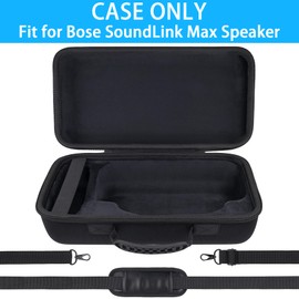 for Bose SoundLink Max Portable Speaker Hard Protective Case, Portable Travel Case with Shoulder Strap and Handle (Black Case) - co2CREA