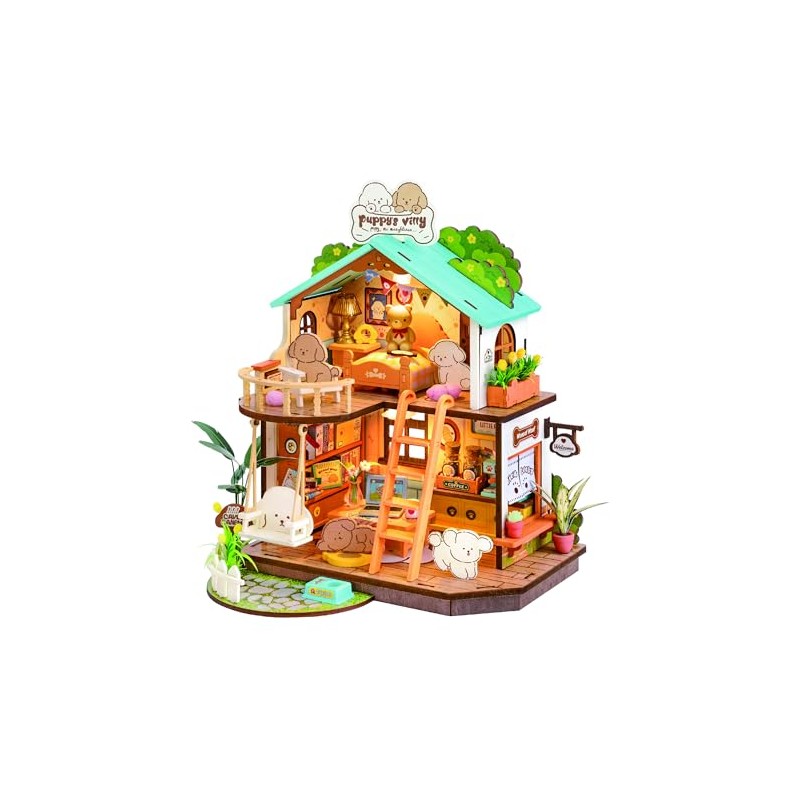 Rolife DIY Miniature House Kit-Puppy's Cozy Villa