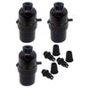 Phenolic Medium Base Light Socket with Push Switch, 3 Pack