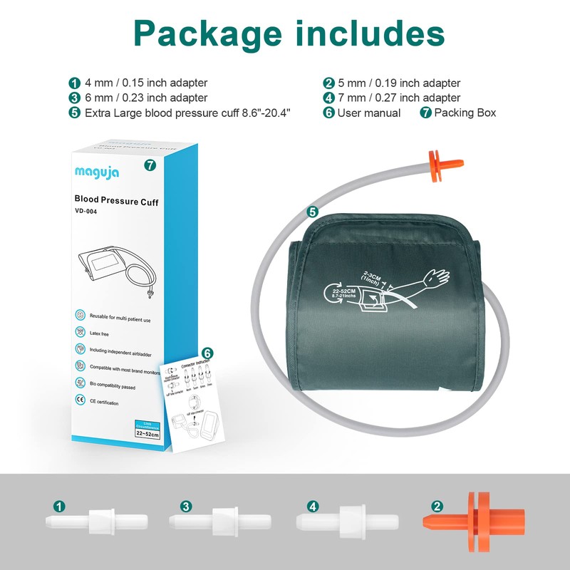 Blood Pressure Cuff Arm,8.7-20.4 Inches (22-52CM) Extra Large Blood Pressure