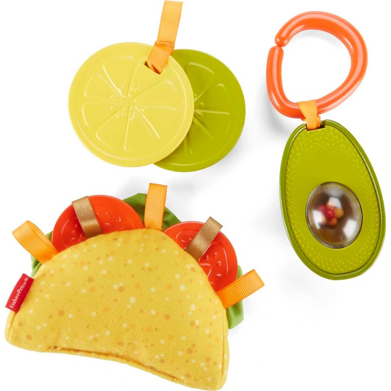 Fisher-Price Baby Toys Taco Tuesday Set, 3 Pretend Food Rattle